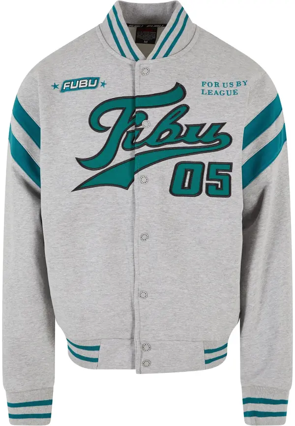 FUBU FUBU Gornji dio trenirke 'Varsity'  siva melange / petrol / smaragdno zelena / crna