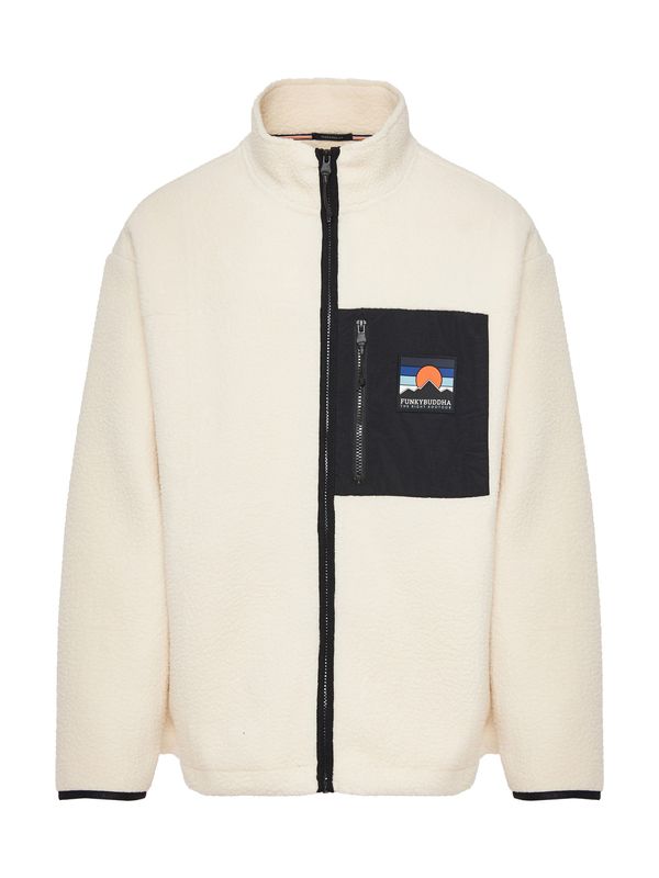 Funky Buddha Funky Buddha Flis jakna  ecru/prljavo bijela / plava / koraljna / crna
