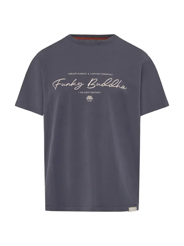 Funky Buddha Funky Buddha Majica  bež / tamo siva