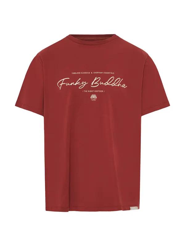 Funky Buddha Funky Buddha Majica  bordo / bijela