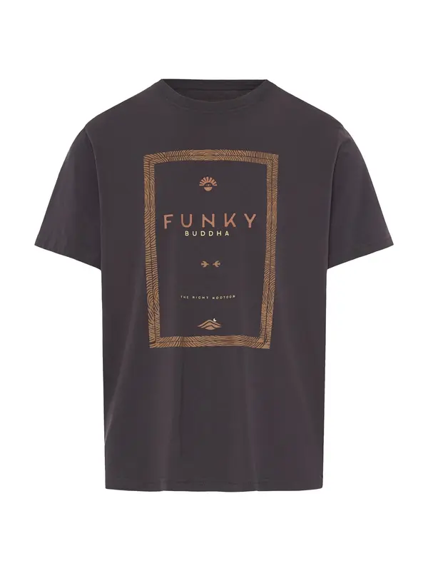 Funky Buddha Funky Buddha Majica  čokolada / zeleno smeđa / moka smeđa / svijetložuta