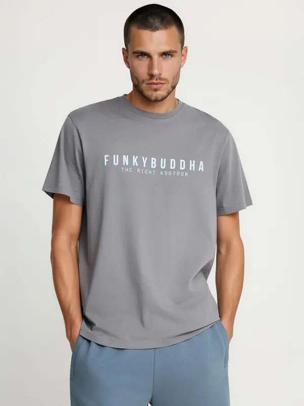 Funky Buddha Funky Buddha Majica  pastelno plava / siva