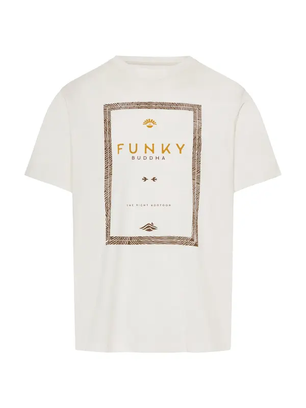 Funky Buddha Funky Buddha Majica  svijetlobež / tamno smeđa / šafran