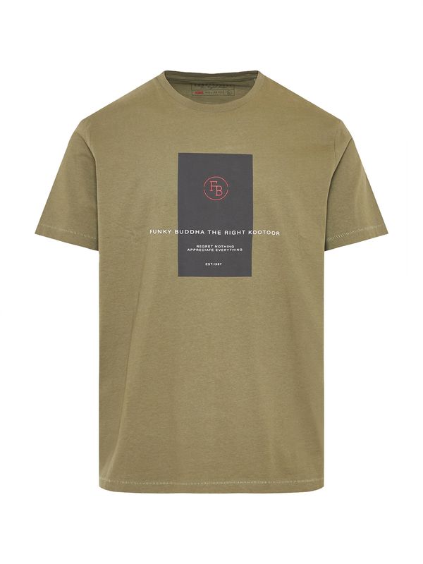 Funky Buddha Funky Buddha Majica  svijetlosiva / fuksija / crna / bijela