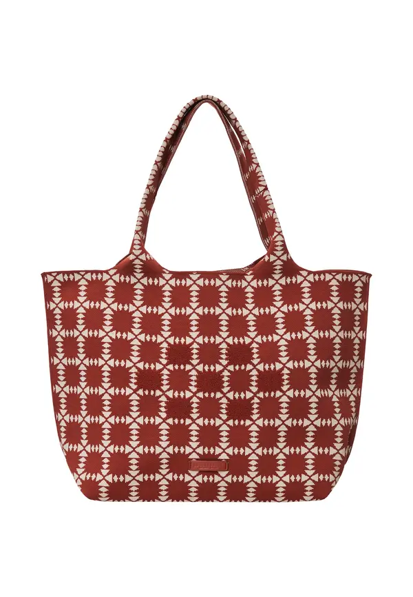 Funky Buddha Funky Buddha Shopper torba  boja pijeska / bordo