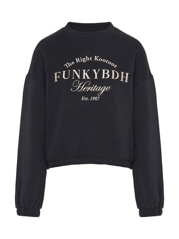 Funky Buddha Funky Buddha Sweater majica  crna / bijela