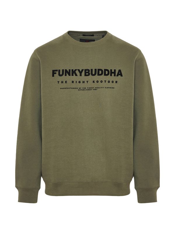 Funky Buddha Funky Buddha Sweater majica  kaki / crna