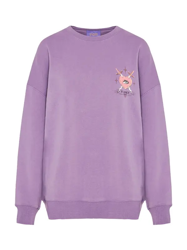Funky Buddha Funky Buddha Sweater majica  orhideja bijela / koraljna / roza / bijela