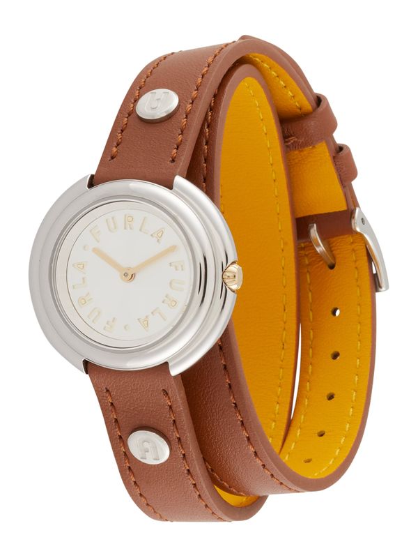 FURLA FURLA Analogni sat  smeđa / zlatna / srebro
