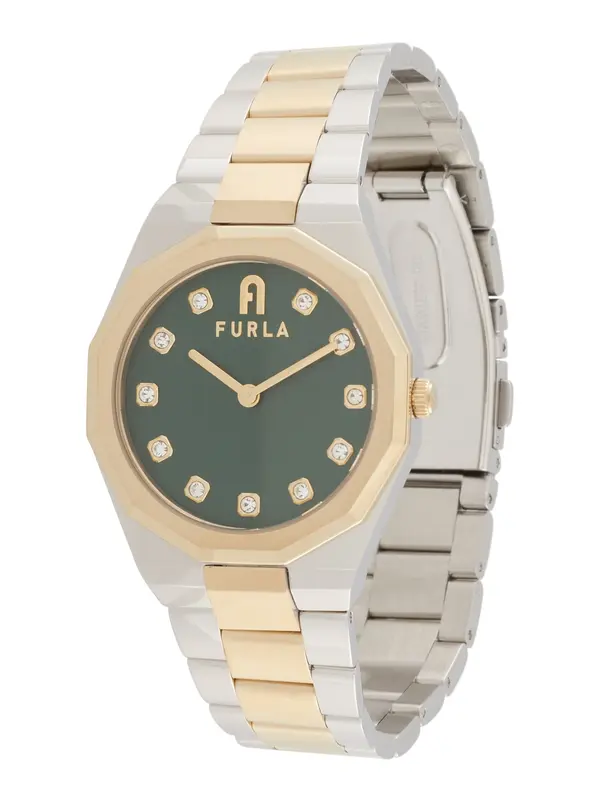 FURLA FURLA Analogni sat  zlatna / smaragdno zelena / srebro / prozirna
