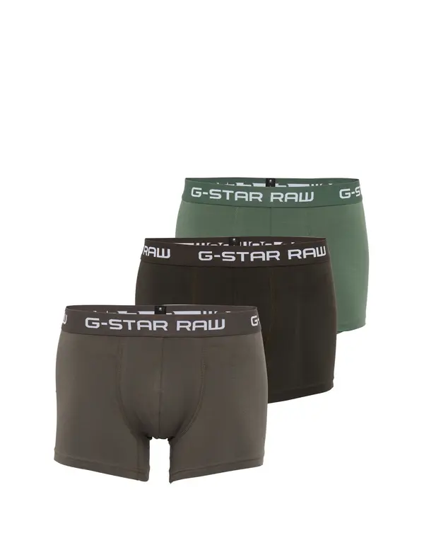 G-STAR G-STAR Bokserice 'Classic'  čokolada / maslinasta / smaragdno zelena / bijela