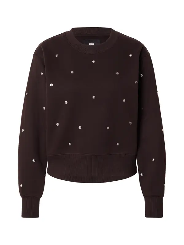 G-STAR G-STAR Sweater majica 'Heritage'  tamno smeđa / srebro