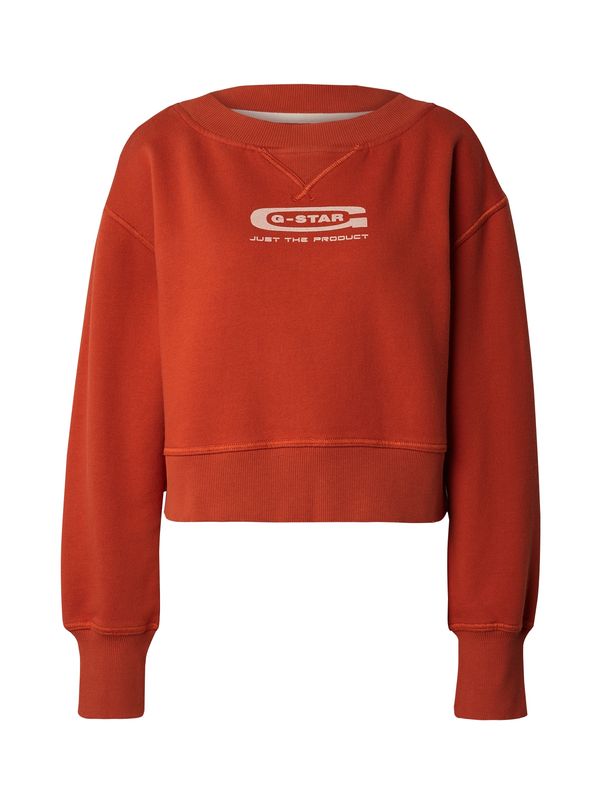 G-STAR G-STAR Sweater majica  hrđavo crvena / bijela