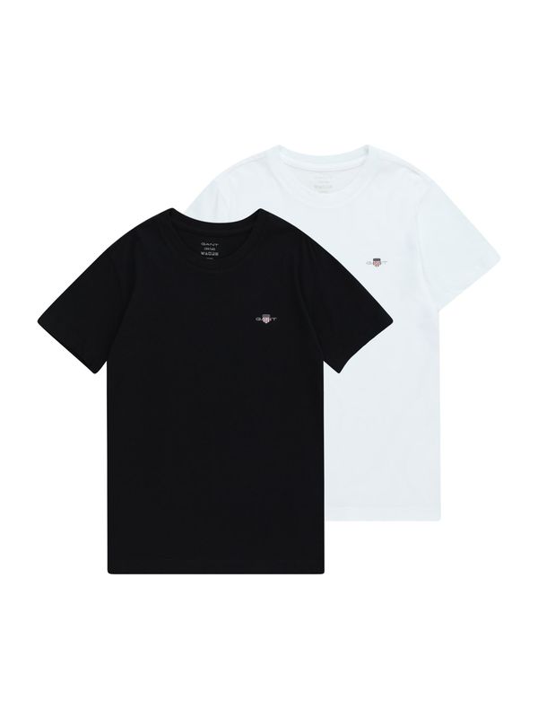GANT GANT Majica  crna / bijela