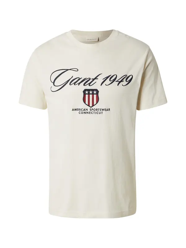 GANT GANT Majica  ecru/prljavo bijela / morsko plava / tamno crvena