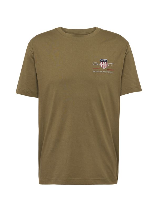 GANT GANT Majica  mornarsko plava / kaki / prljavo bijela