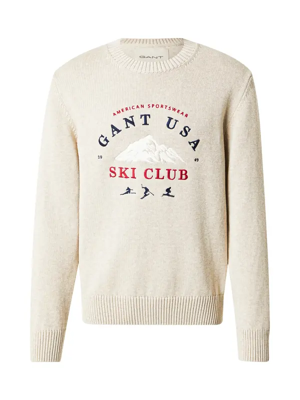 GANT GANT Pulover  ecru/prljavo bijela / tamno plava / crvena / bijela