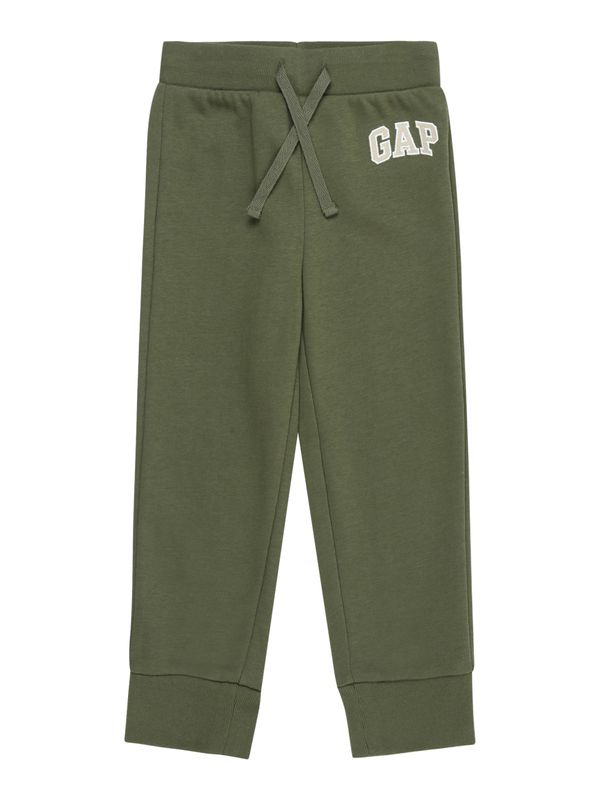 GAP GAP Hlače  bež / tamno zelena / bijela