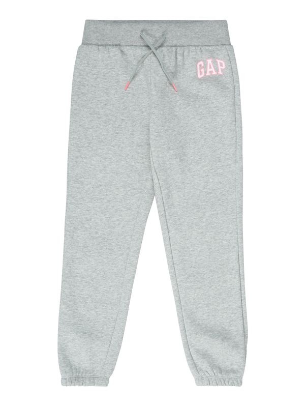 GAP GAP Hlače  siva melange / svijetloroza / bijela