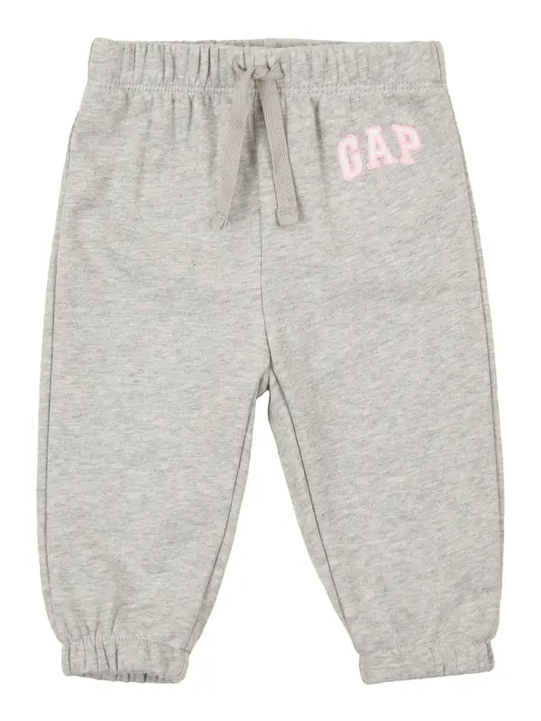 GAP GAP Hlače  siva melange / svijetloroza / bijela