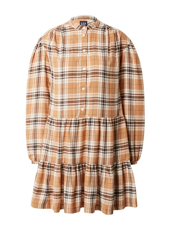 GAP GAP Košulja haljina  boja devine dlake (camel) / crna / bijela