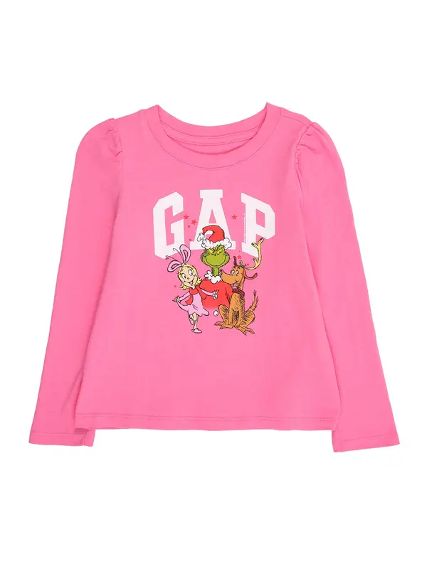 GAP GAP Majica  kivi zelena / svijetloroza / crvena / bijela