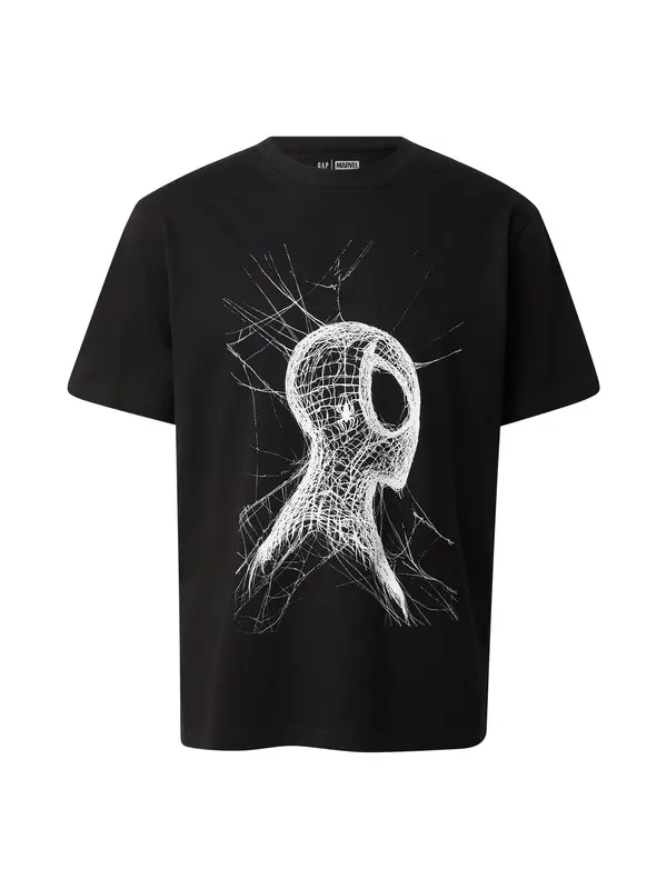 GAP GAP Majica 'MVL SPIDERMAN'  crna / bijela