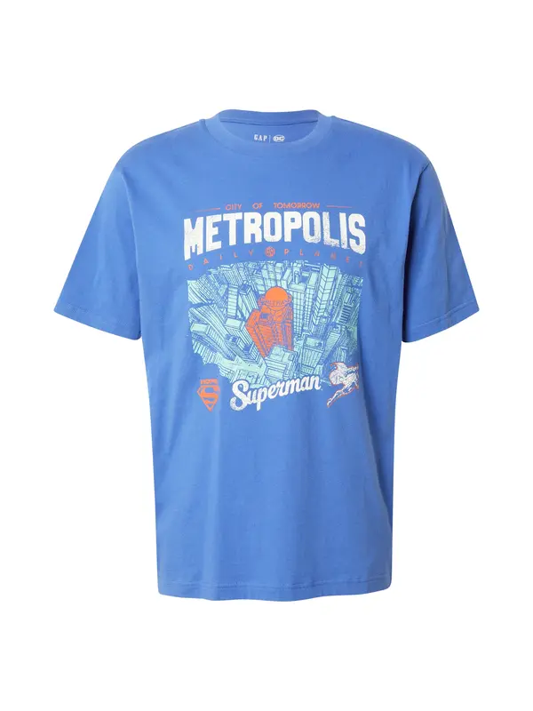 GAP GAP Majica 'SUPERMAN METROPOLIS'  azur / akvamarin / narančasta / bijela