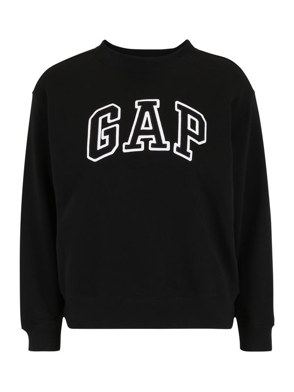Gap Petite Gap Petite Sweater majica 'HERITAGE'  crna / bijela