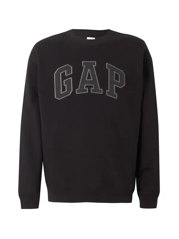 GAP GAP Sweater majica 'HERITAGE'  siva melange / crna