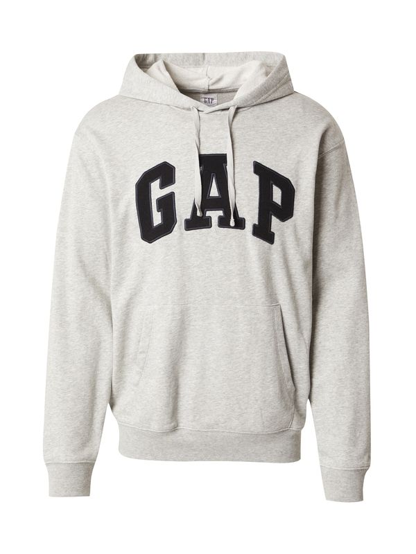 GAP GAP Sweater majica 'HERITAGE'  siva melange / crna