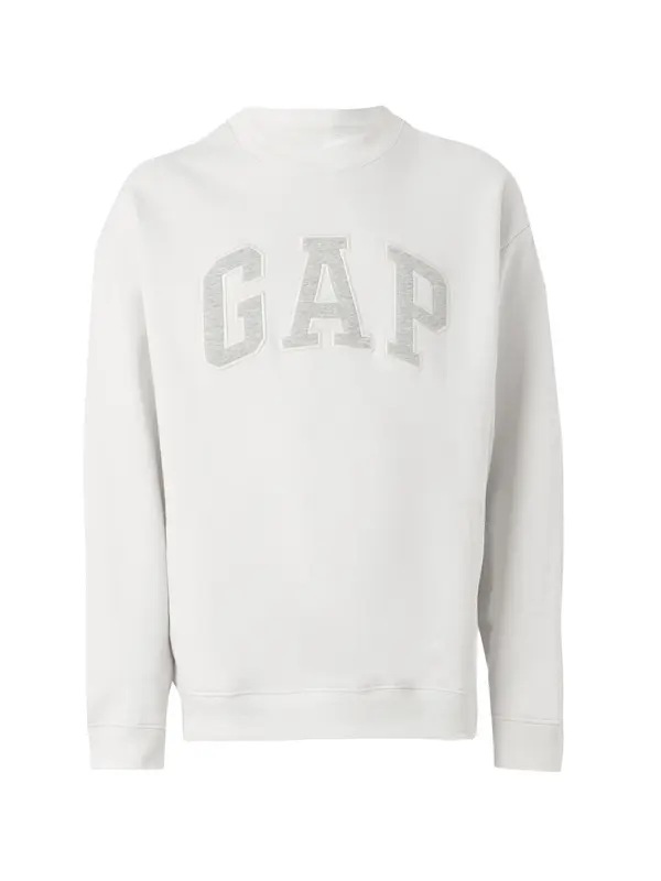 GAP GAP Sweater majica 'HERITAGE'  svijetlosiva / bijela