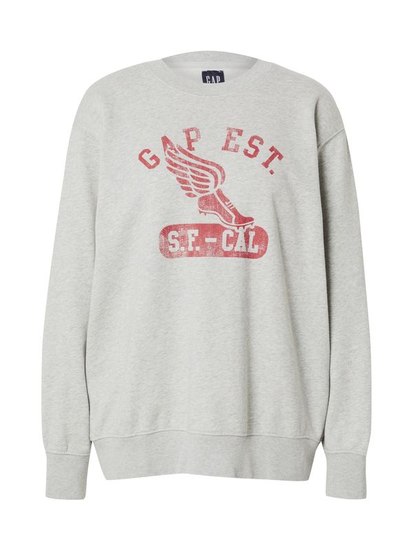 GAP GAP Sweater majica  siva melange / crvena