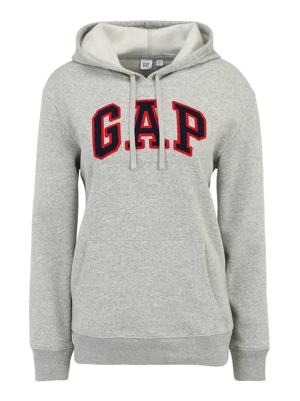 Gap Tall Gap Tall Sweater majica 'HERITAGE'  siva melange / crvena / crna