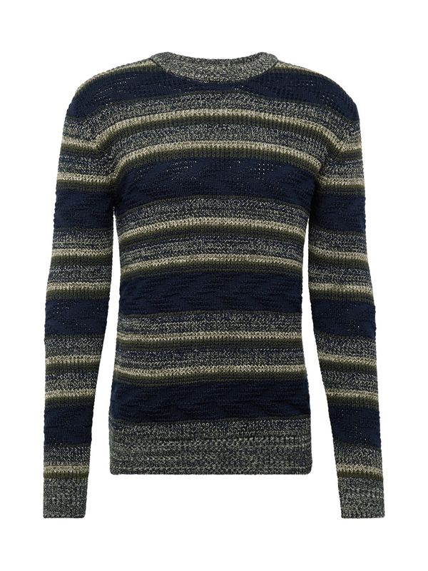 GARCIA GARCIA Pulover  morsko plava / siva / antracit siva / kaki