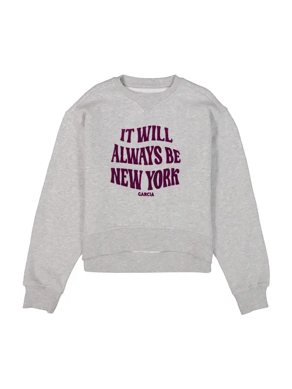 GARCIA GARCIA Sweater majica  svijetlozelena / ljubičasto crvena