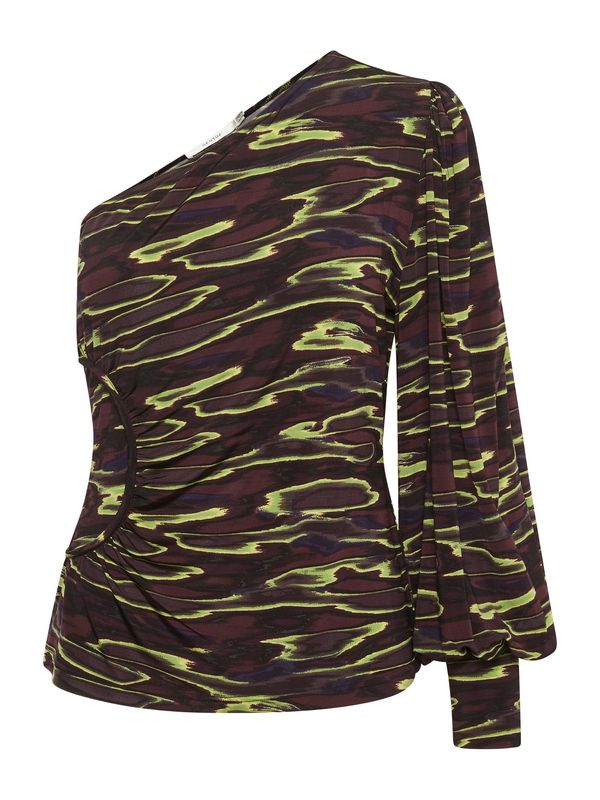 Gestuz Gestuz Bluza 'Shevy'  smeđa / žuta / svijetlozelena / ljubičasta