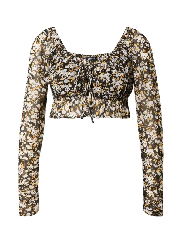 Gina Tricot Gina Tricot Bluza  narančasto žuta / crna / prljavo bijela