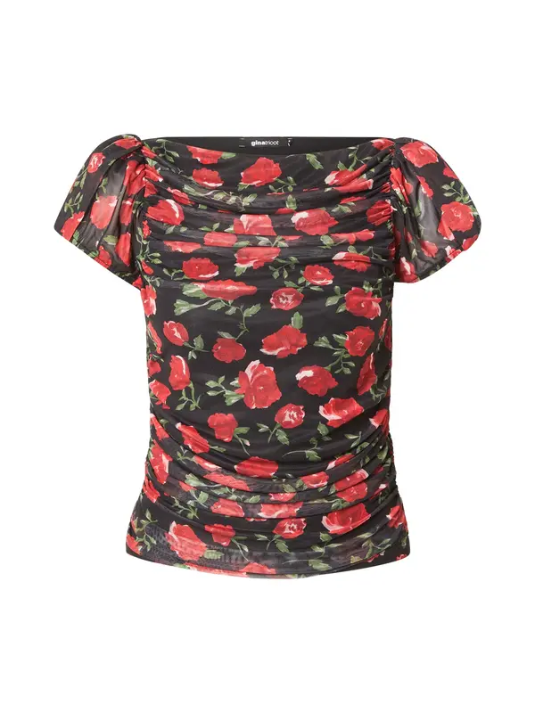 Gina Tricot Gina Tricot Majica  zelena / rosé / tamno crvena / crna