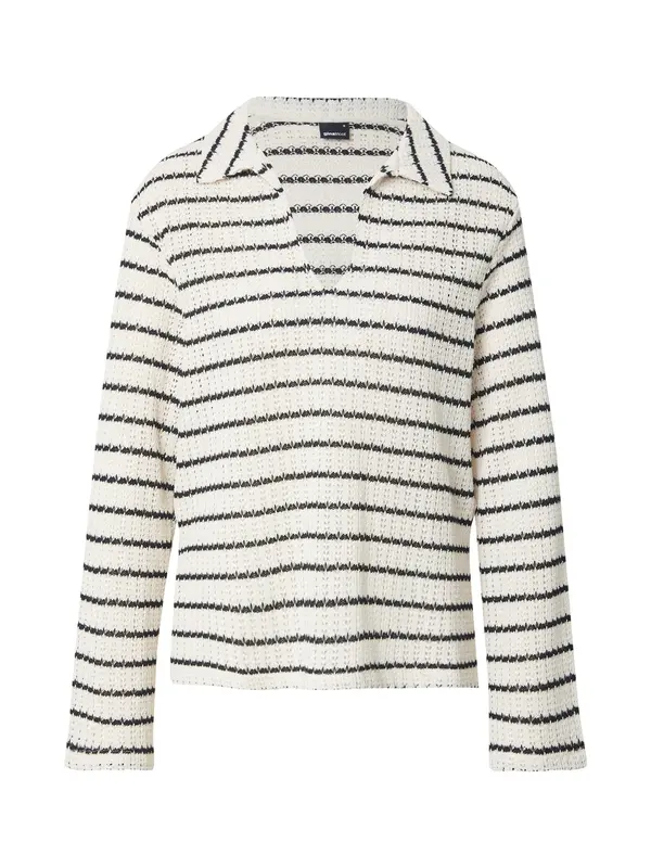 Gina Tricot Gina Tricot Pulover  crna / vuneno bijela