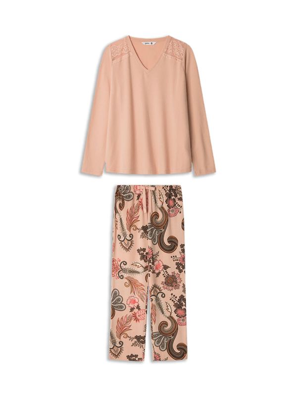 Gisela Gisela Pidžama  narančasta / breskva / losos / crna