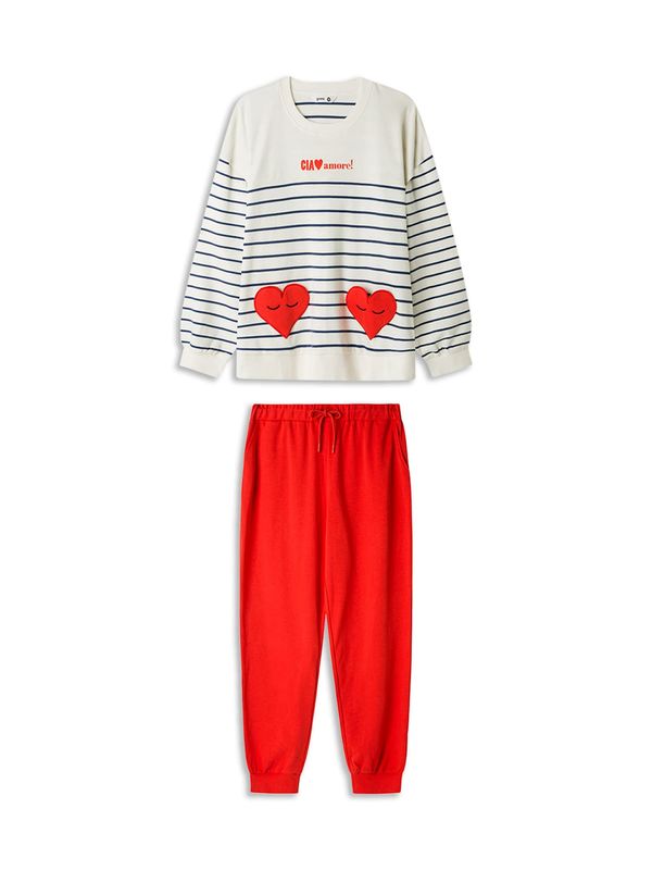 Gisela Gisela Pidžama  plava / crvena / bijela / prljavo bijela