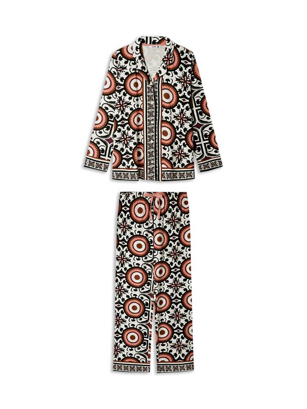 Gisela Gisela Pidžama  roza / rubin crvena / crna / prljavo bijela