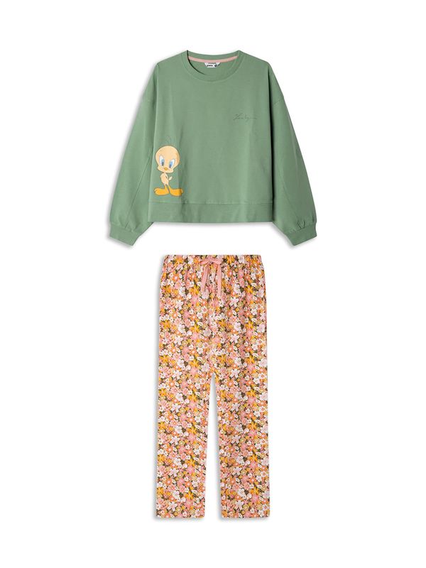 Gisela Gisela Pidžama  smeđa / žuta / zelena / bijela