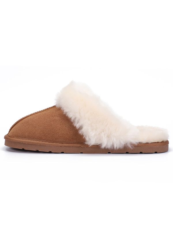 Gooce Gooce Papuče 'Emeline'  kestenjasto smeđa / vuneno bijela