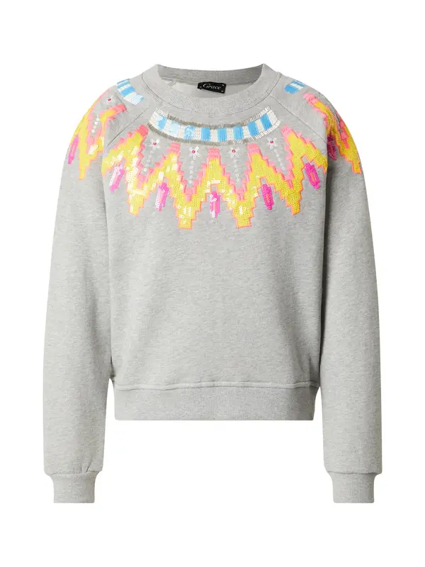 Grace Grace Sweater majica  svijetloplava / žuta / siva melange / svijetloroza