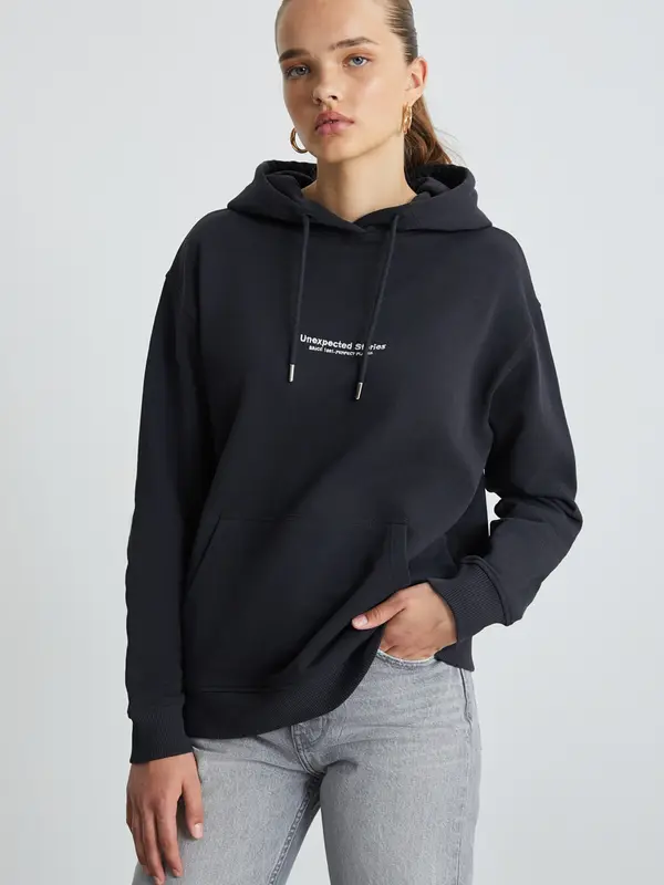 Grimelange Grimelange Sweater majica  antracit siva / bijela