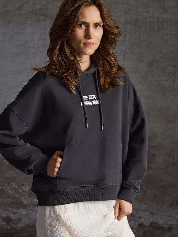 Grimelange Grimelange Sweater majica  antracit siva / prljavo bijela