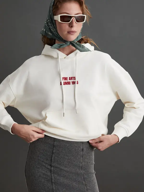 Grimelange Grimelange Sweater majica  ecru/prljavo bijela / tamno crvena