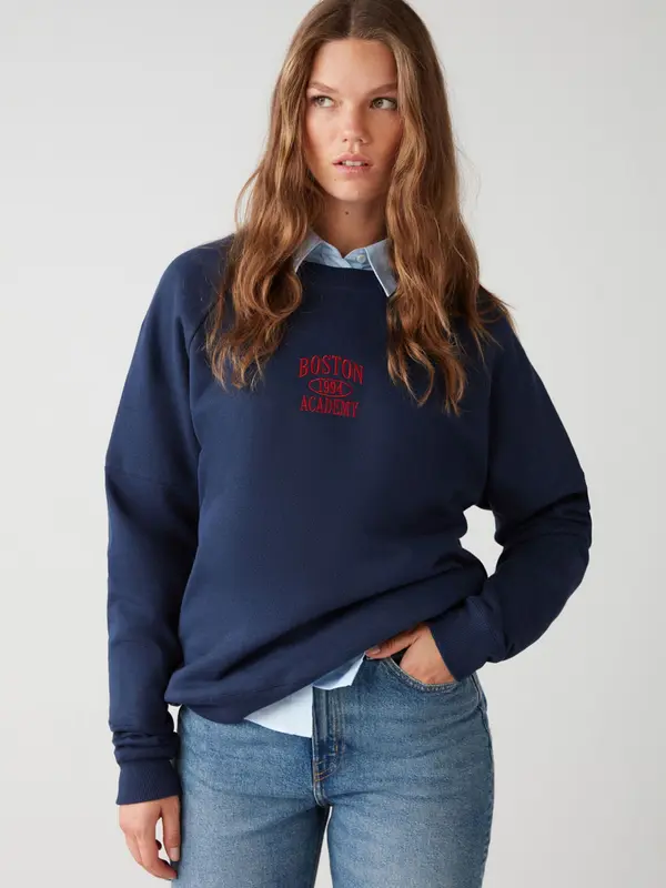 Grimelange Grimelange Sweater majica  indigo / tamno crvena